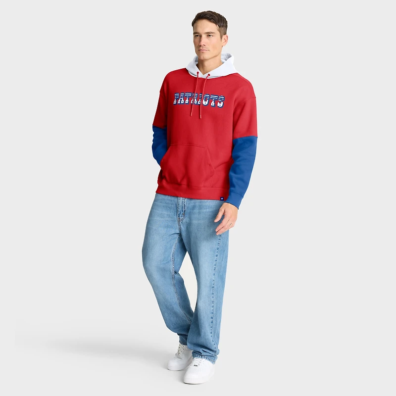 Sweat à capuche rétro rouge New England Patriots Fanatics pour homme