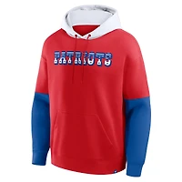 Men's Fanatics Red New England Patriots Helmet Retro Pullover Hoodie