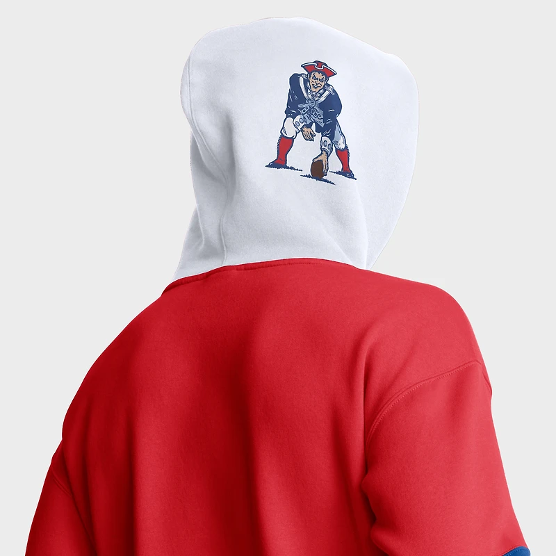 Sweat à capuche rétro rouge New England Patriots Fanatics pour homme