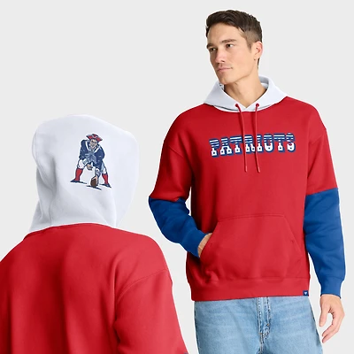 Sweat à capuche rétro rouge New England Patriots Fanatics pour homme