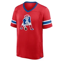 T-shirt col V Hashmark rouge Fanatics pour homme, New England Patriots Hometown