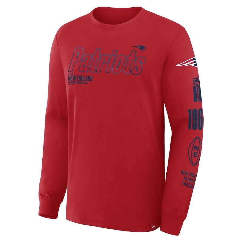 Men's Fanatics Red New England Patriots Legacy Long Sleeve T-Shirt