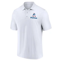 Men's Fanatics White/Royal New England Patriots Throwback Two-Pack Polo Set