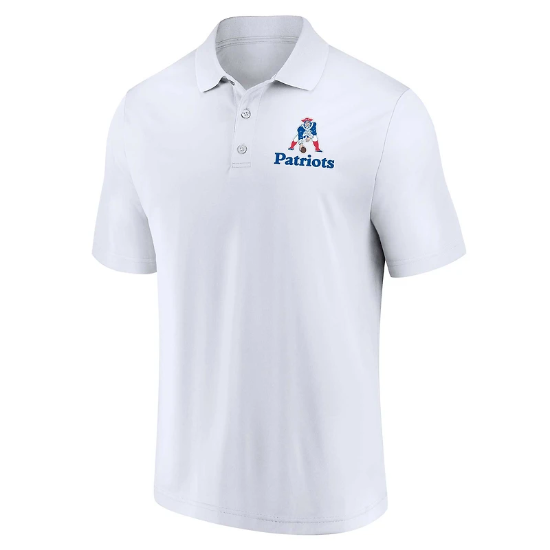 Ensemble de deux polos Throwback Fanatics pour hommes blanc/royal des New England Patriots