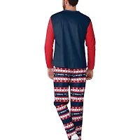 Ensemble de pyjama moche FOCO bleu marine pour homme avec logo des New England Patriots
