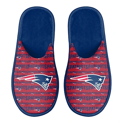 Pantoufles à glissière avec logo Scuff FOCO New England Patriots pour hommes