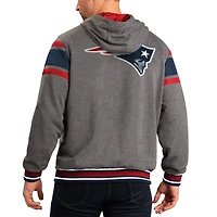 Men's G-III Sports by Carl Banks Navy/Gray New England Patriots Extreme Full Back Reversible Hoodie Full-Zip Jacket