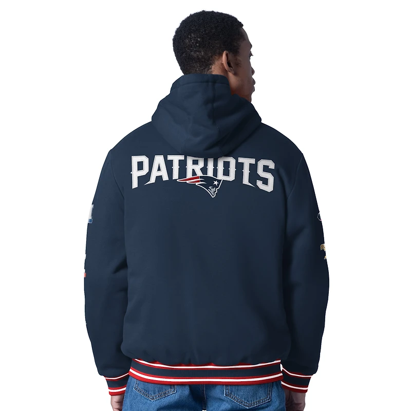 Men's G-III Sports by Carl Banks  Navy New England Patriots Power Forward Commemorative Full-Zip Hooded Jacket