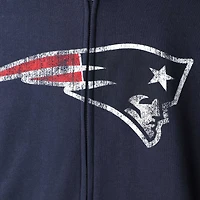 Sweat à capuche zippé avec logo principal des Patriots de la Nouvelle-Angleterre G-III Sports by Carl Banks pour homme, bleu marine