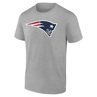 Men's Gray New England Patriots Team Authentic Personalized Name & Number T-Shirt
