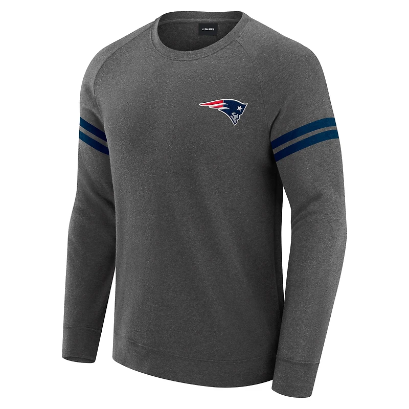 Men's J. Palmer Dark Heather Gray New England Patriots Players Lounge Raglan Tri-Blend Sweatshirt