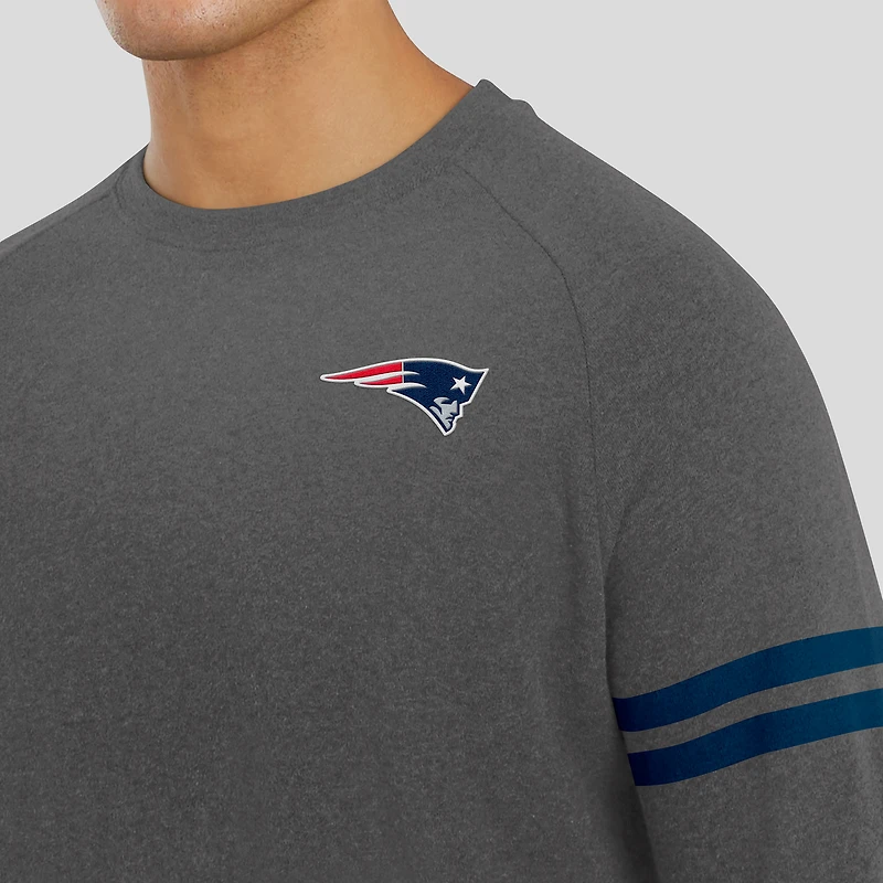 Men's J. Palmer Dark Heather Gray New England Patriots Players Lounge Raglan Tri-Blend Sweatshirt