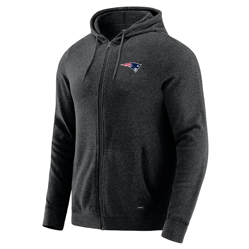 Men's J. Palmer Dark Heather Gray New England Patriots Players Lounge Tri-Blend Full-Zip Hoodie