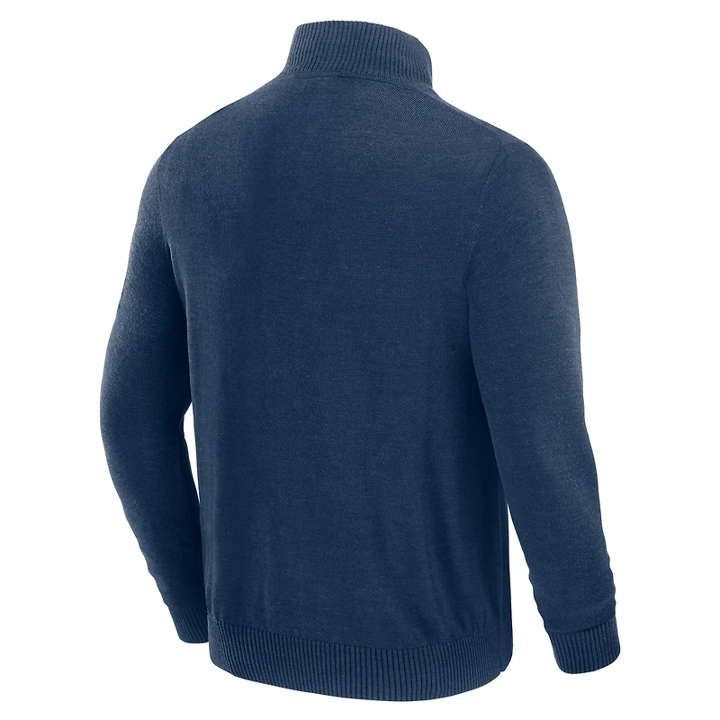 Pull zippé à quart de tour New England Patriots bleu marine J. Palmer pour homme