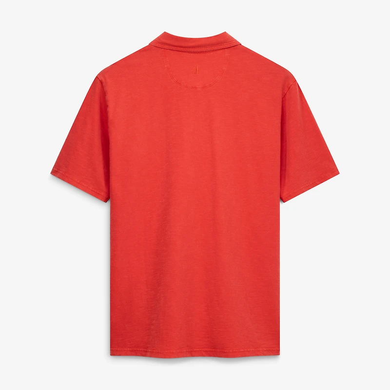 Polo johnnie-O rouge pour homme, style rétro New England Patriots, délavé côtier