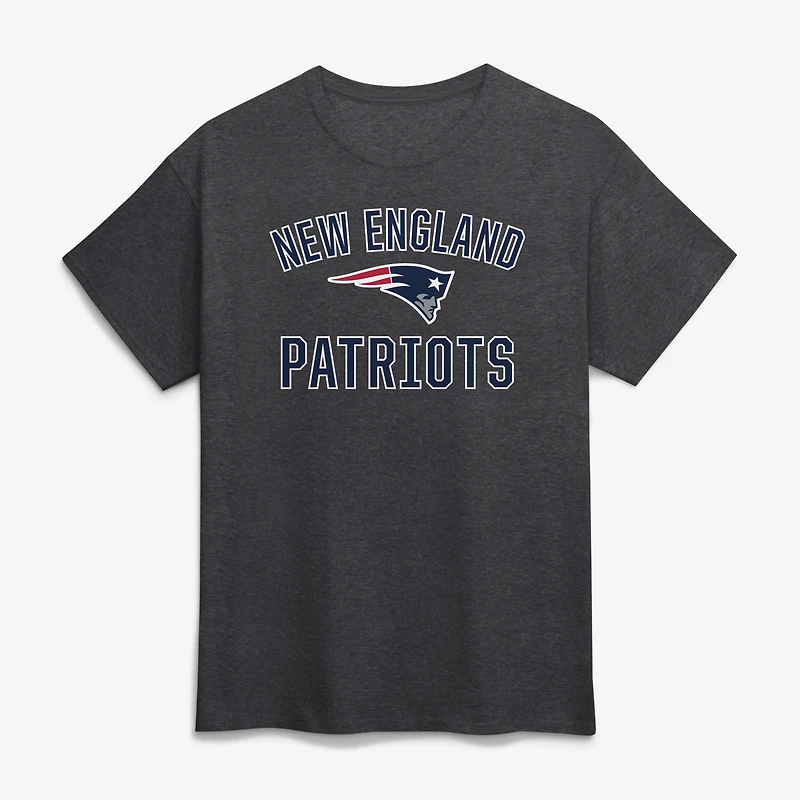 T-shirt homme en coton anthracite avec logo New England Patriots et arche de la victoire