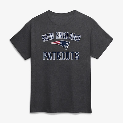 Men's Logo Athletic Charcoal New England Patriots Cotton Victory Arch T-Shirt