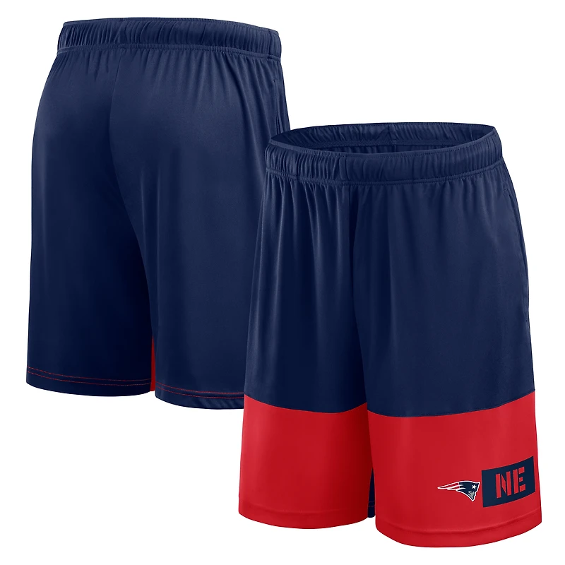 Short de sport bleu marine avec logo New England Patriots pour homme