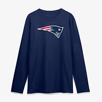 Men's Logo Athletic Navy New England Patriots Primary Long Sleeve T-Shirt