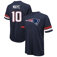 T-shirt oversize bleu marine Drake Maye New England Patriots pour homme, de la marque Majestic Threads.