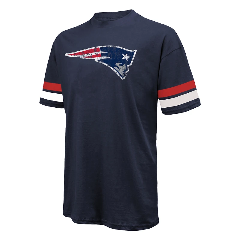 T-shirt oversize bleu marine Drake Maye New England Patriots pour homme, de la marque Majestic Threads.