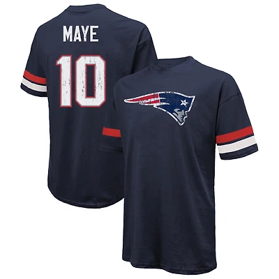 Men's Majestic Threads Drake Maye Navy New England Patriots  Oversized T-Shirt
