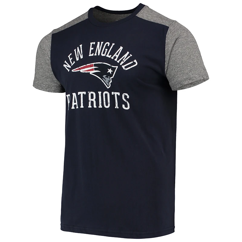 Majestic Threads - T-shirt flammé bleu marine/gris des New England Patriots Field Goal pour homme