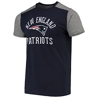 Majestic Threads - T-shirt flammé bleu marine/gris des New England Patriots Field Goal pour homme