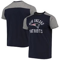 Majestic Threads - T-shirt flammé bleu marine/gris des New England Patriots Field Goal pour homme