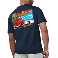 T-shirt Margaritaville Navy New England Patriots License to Chill pour hommes