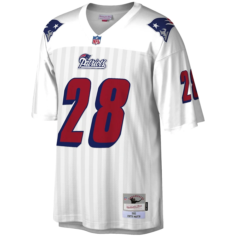 Men's Mitchell & Ness Curtis Martin White New England Patriots Legacy Replica Jersey
