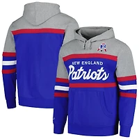 Sweat à capuche Mitchell & Ness Heather Grey/Royal New England Patriots Big Tall Head Coach pour hommes
