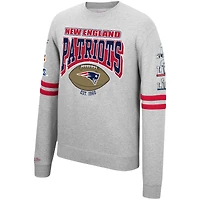 Pull molletonné gris chiné New England Patriots pour homme Mitchell & Ness