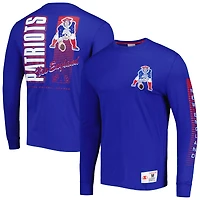 T-shirt à manches longues pour homme Mitchell & Ness Royal New England Patriots Gridiron Classics