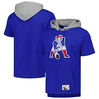 Chandail à capuchon d'après-match des Patriots de la Nouvelle-Angleterre Royal Mitchell & Ness pour homme