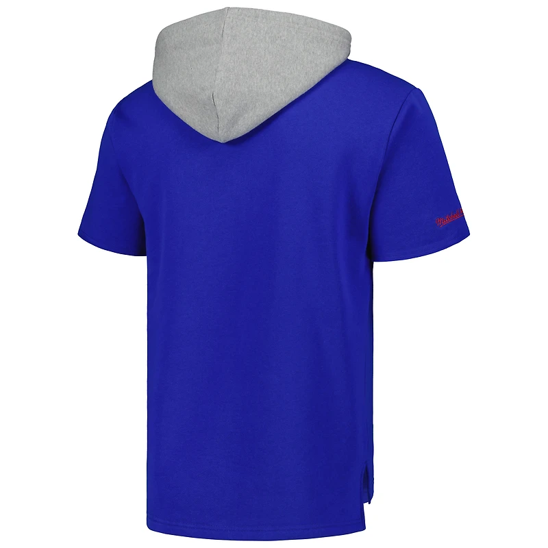 Chandail à capuchon d'après-match des Patriots de la Nouvelle-Angleterre Royal Mitchell & Ness pour homme