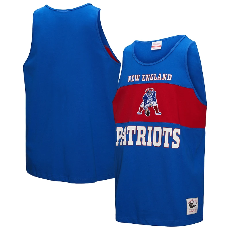 Débardeur rétro colorblock Mitchell & Ness Royal New England Patriots pour homme