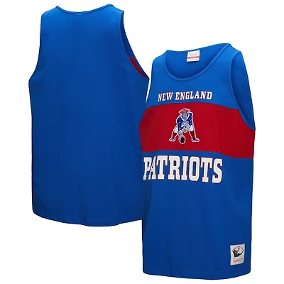 Débardeur rétro colorblock Mitchell & Ness Royal New England Patriots pour homme