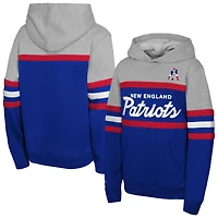 Men's Mitchell & Ness  Royal New England Patriots Throwback Head Coach Pullover Hoodie