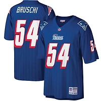 Maillot réplique Mitchell & Ness Tedy Bruschi Royal New England Patriots, grandes tailles, 1996, joueur retraité, pour homme.