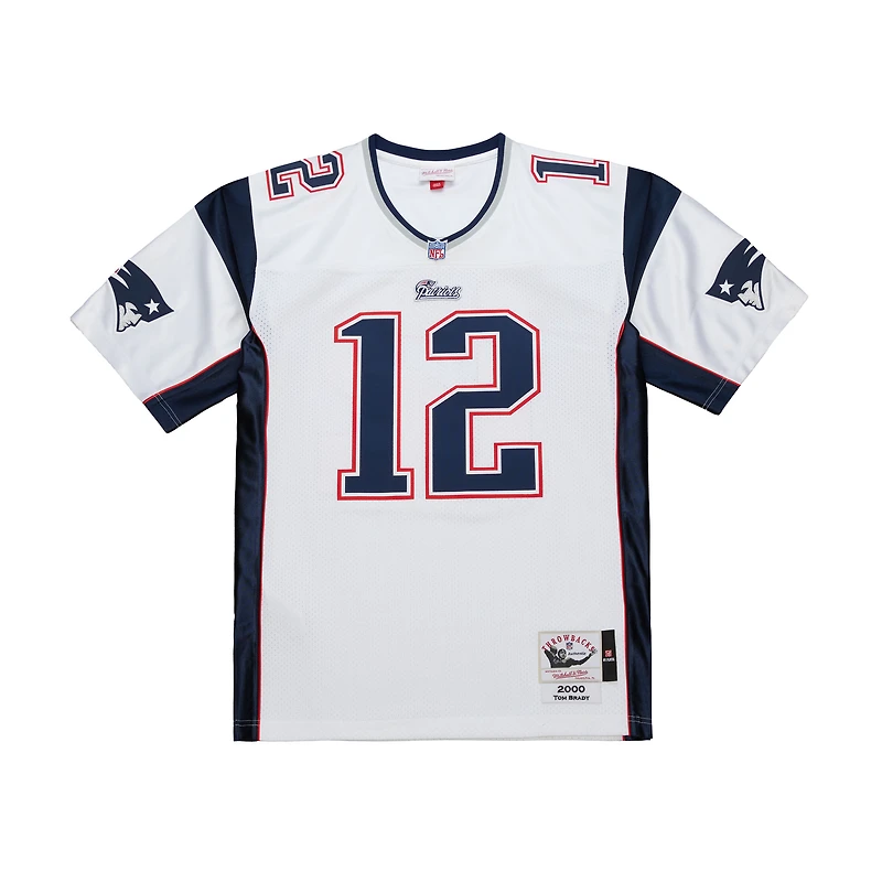 Maillot authentique Mitchell & Ness Tom Brady blanc des New England Patriots 2000 Legacy pour homme