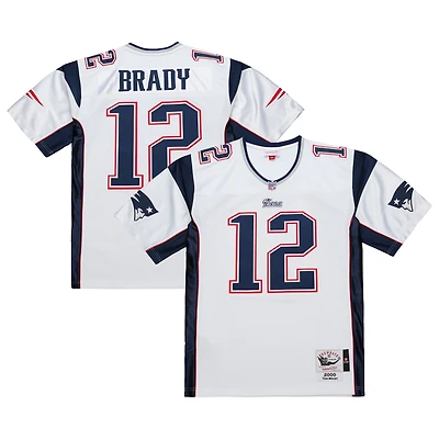 Maillot authentique Mitchell & Ness Tom Brady blanc des New England Patriots 2000 Legacy pour homme
