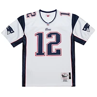 Maillot réplique Mitchell & Ness Tom Brady blanc New England Patriots 2000 Grandes Tailles pour Hommes