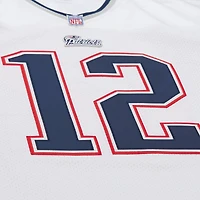 Maillot réplique Mitchell & Ness Tom Brady blanc New England Patriots 2000 Grandes Tailles pour Hommes
