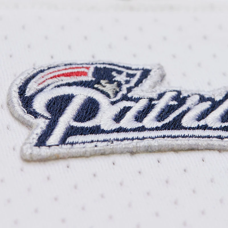 Maillot réplique Mitchell & Ness Tom Brady blanc New England Patriots 2000 Grandes Tailles pour Hommes