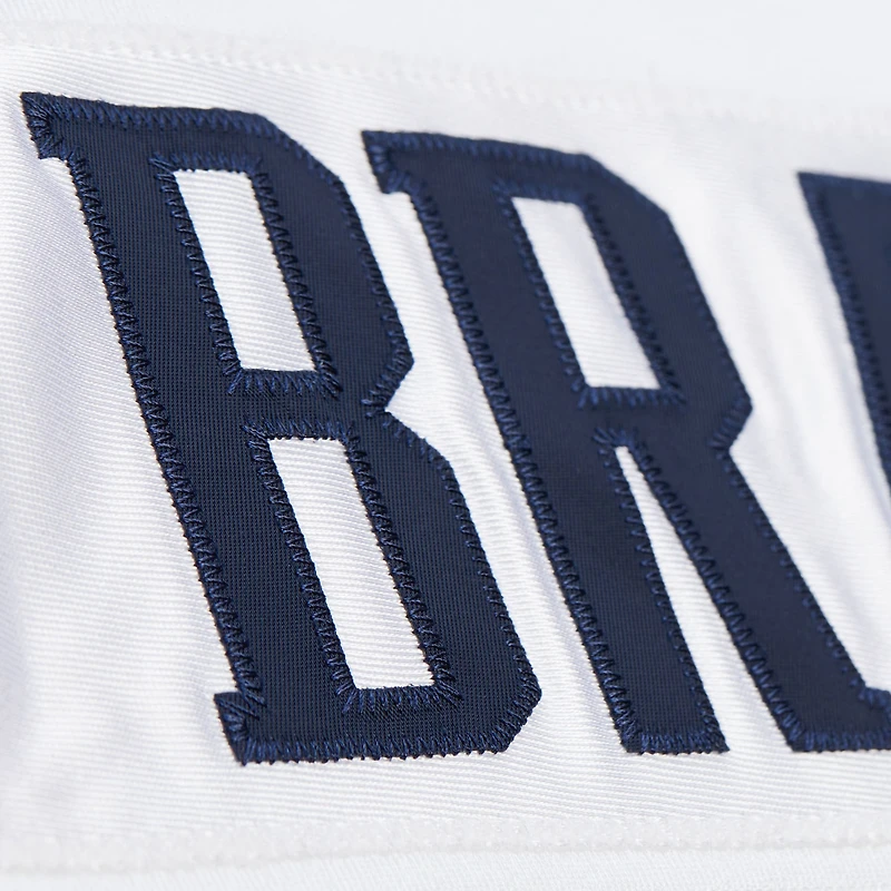 Maillot réplique Mitchell & Ness Tom Brady blanc New England Patriots 2000 Grandes Tailles pour Hommes