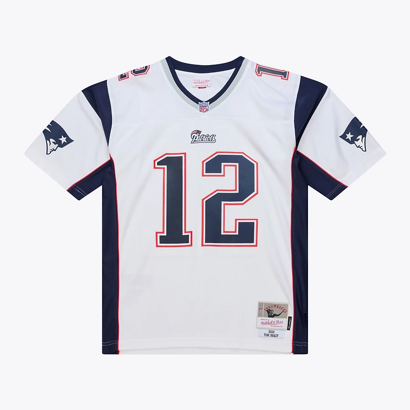 Maillot réplique Mitchell & Ness Tom Brady blanc New England Patriots 2000 Legacy pour homme