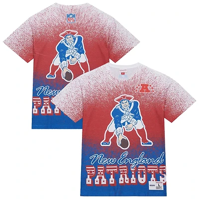 Men's Mitchell & Ness  White New England Patriots Team Burst Vintage Logo T-Shirt