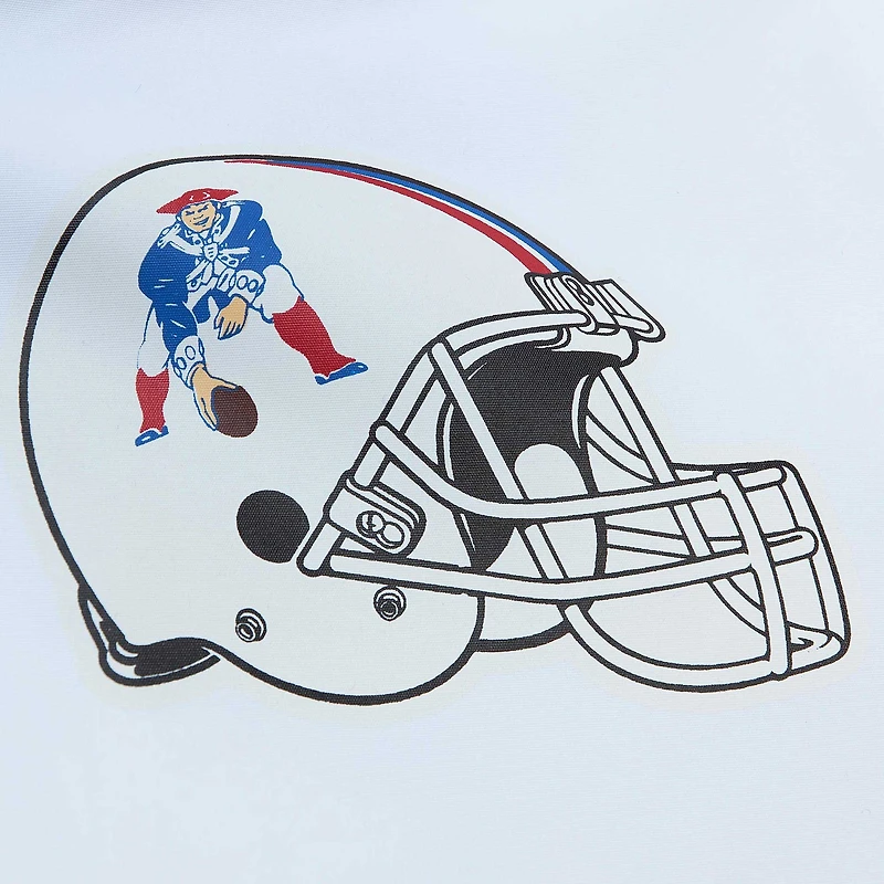 Veste d'échauffement entièrement zippée Mitchell & Ness pour hommes des New England Patriots Team Burst blanche