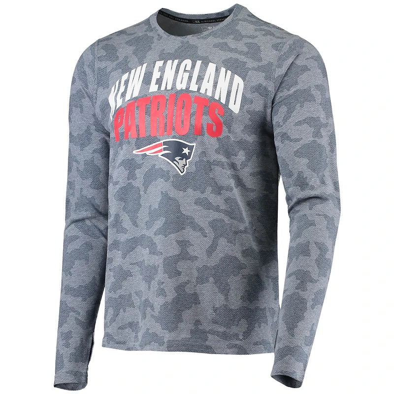 Men's MSX by Michael Strahan Navy New England Patriots Camo Performance Long Sleeve T-Shirt